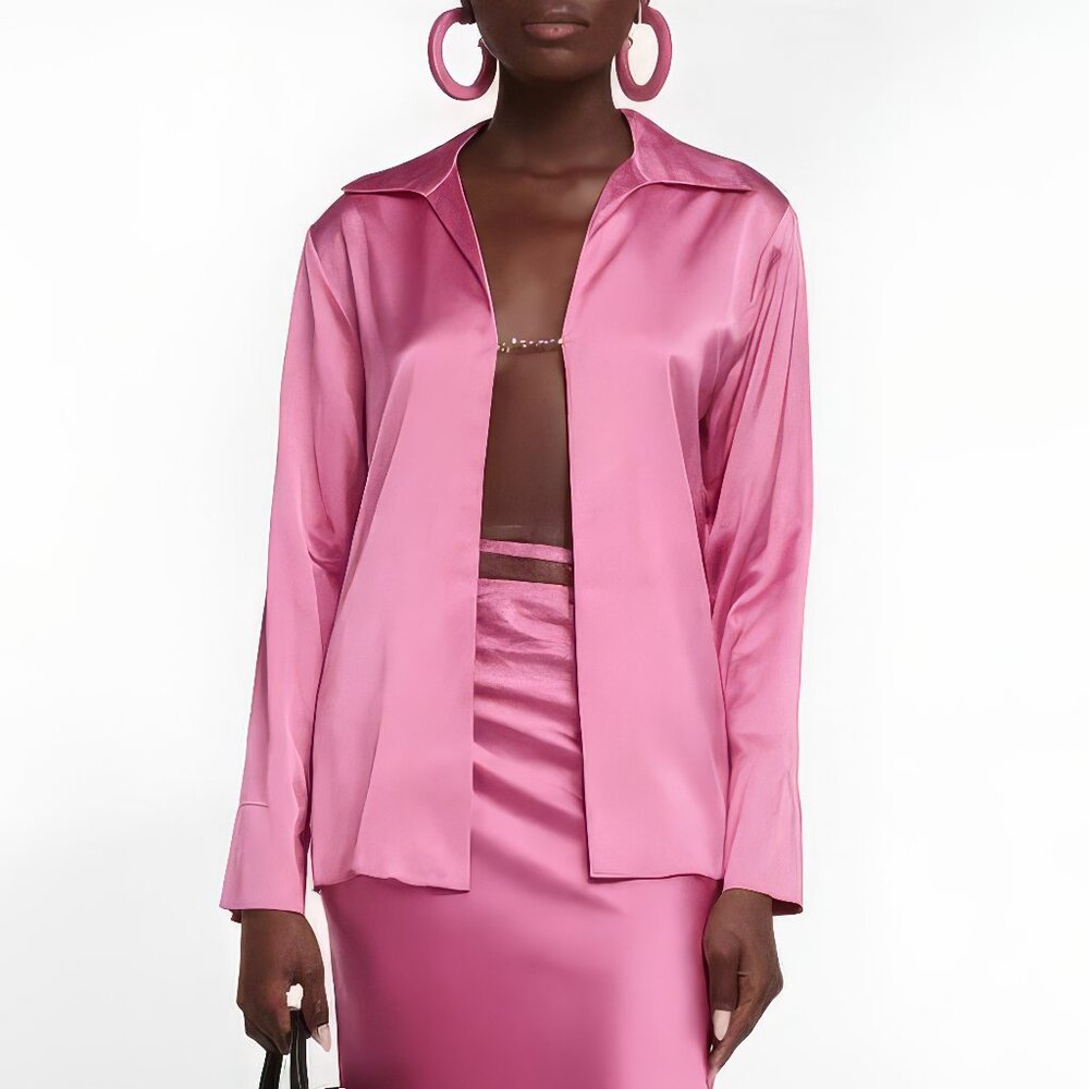 LIKE NEW Jacquemus Le Papier 'La Chemise Notte' satin shirt, size FR 34 / XS